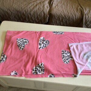 Pink fabric with leopard hearts